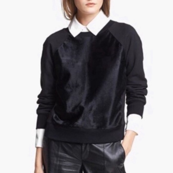 Rachel Zoe Calf Hair Pullover Sweatshirt - Picture 2 of 6